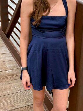 Navy blue Lulu's dress with tie back detail. Size S #party #eveningwear